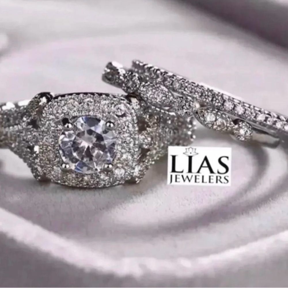 New 18k white gold wedding ring set - Picture 4 of 7